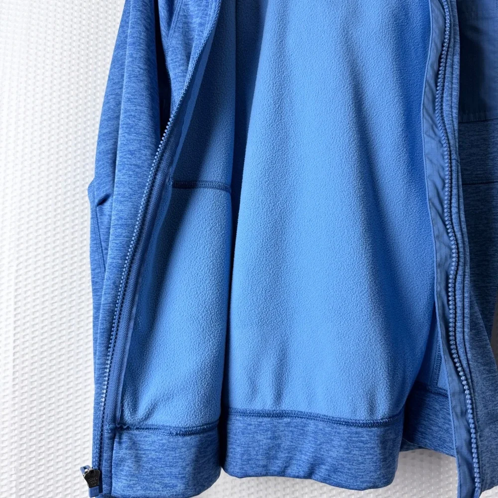 Athletic Works Full Zip Hoodie Boys Medium Blue Heathered DriWorks Fleece Jacket
